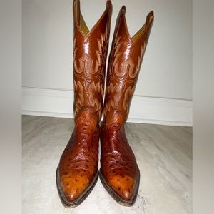 COPY - Panhandle Slim Cognac Ostrich Cowgirl Western Boots Size 6.5 B
